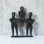Bronze "Cycladic Solidarity" Sculpture – Triple Figurine Complex