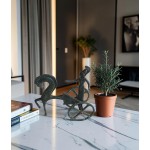 Bronze Chariot with Goddess Athena Statue - Handcrafted Geometric / Archaic Style Artwork