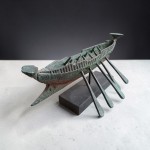 Ancient Greek Trireme Warship – Solid Bronze Galley with Ram & Oars Ancient Greek Trireme Warship – Solid Bronze Galley with Ram & Oars