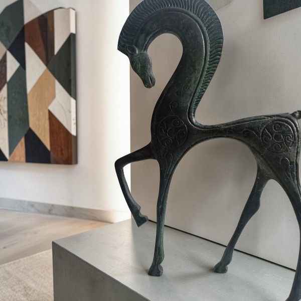 ​Ancient Greek Geometric Horse | Bronze Patina Replica