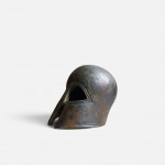 Ancient Greek Corinthian Helmet – Bronze Patina Ceramic Sculpture