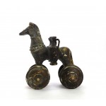 Horse on wheels carrying pots