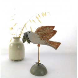 Ceramic dove with olive branch