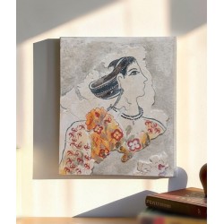 Ancient Thera Fresco Replica – «The Lady of Akrotiri» (20x24 cm)