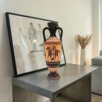 Ancient Greek Black-Figure Amphora | Warrior & Chariot Motif (18cm)