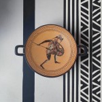 Black figure Kylix with hoplite 