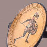 Black figure Kylix with hoplite 