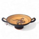 Black figure Kylix with hoplite 