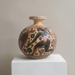 Corinthian Aryballos with Winged Figure and Rooster - Handcrafted Archaic Greek Vase