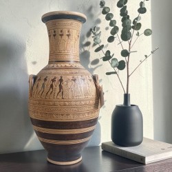 Ancient Greek Geometric Amphora – Ritual Dance & Procession (8th Century BC)