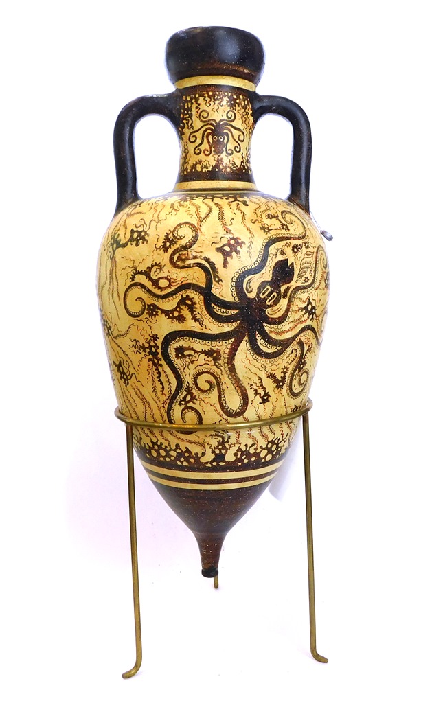 Minoan amphora on a bronze tripod